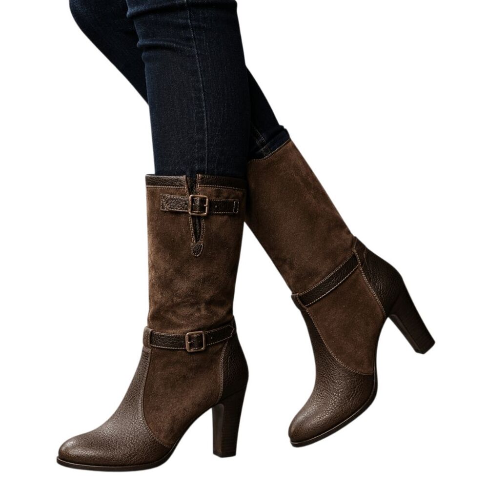 MICHAEL KORS Brown Ankle Strapped Slouchy Boot Size 8.5